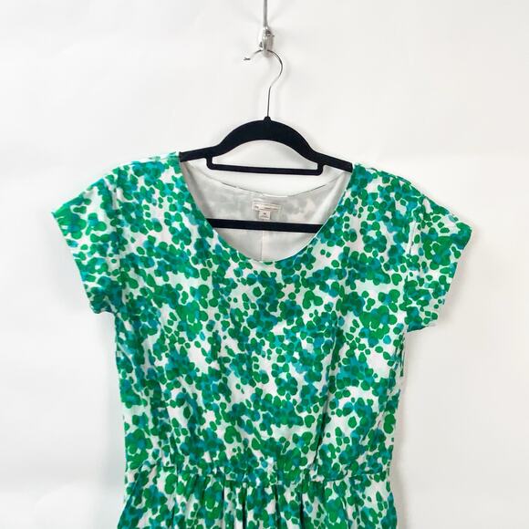 2/$30 Gap XS Womens Green White Abstract Print Zoe Sleeve Fit and Flare Dress - Picture 2 of 7